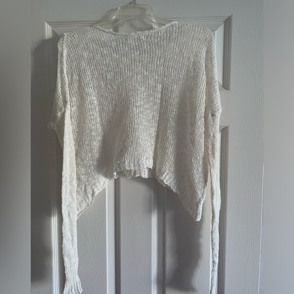 Hollister sheer cropped sweater top cream - Picture 2 of 4